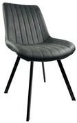 Καρέκλα Τραπεζαρίας ArteLibre MILONGA Γκρι/Μαύρο PU/Μέταλλο 55x61x88cm