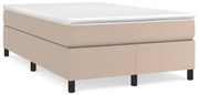 vidaXL Κρεβάτι Boxspring με Στρώμα Καπουτσίνο 120x190εκ.από Συνθ.Δέρμα