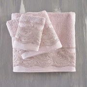 Πετσέτες Σετ 3τμχ Anika Pink Ρυθμός Σετ Πετσέτες 80x150cm 100% Cotton