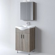 Έπιπλο Μπάνιου Πάγκος Με Νιπτήρα&Καθρέφτη Siena 55 9SSI055SD0W 55x46x83cm Sonoma Dark Πορσελάνη,Μελαμίνη