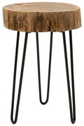 Βοηθητικό τραπέζι Tripp Ι μασίφ ξύλο ακακίας σε φυσική απόχρωση-μαύρα μεταλλικά πόδια Φ32x47εκ Υλικό: SOLID ACACIA WOOD 379-000021