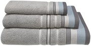 Πετσέτα Βαμβακερή Χεριών 30x50εκ. Satin Stripe Grey Komvos 7005905-10