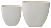 FLOWER POT-14 Set 2 τεμαχίων Απόχρωση Milk White