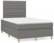 ΚΡΕΒΑΤΙ BOXSPRING ΜΕ ΣΤΡΩΜΑ ΣΚΟΥΡΟ ΓΚΡΙ 120X190 ΕΚ ΥΦΑΣΜΑΤΙΝΟ 3269938