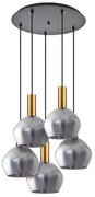 SE21-GM-4-5BL-GL2 ADEPT TUBE Gold Matt Pendant Smoked Glass+