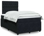 vidaXL Κρεβάτι Boxspring με Στρώμα Μαύρο 120x190 εκ. Βελούδινο