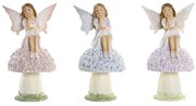 Διακοσμητική Φιγούρα DKD Home Decor Μπλε Ροζ Λιλά Νεράιδα 9,5 x 8 x 17 cm (3 Τεμάχια)