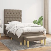 vidaXL Κρεβάτι Boxspring με Στρώμα Taupe 80x200 εκ. Υφασμάτινο