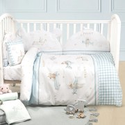 Σεντόνια Κούνιας (Σετ) Nima Baby Joy Ride Λευκό,Βεραμάν Χωρίς Λάστιχο 120x170