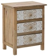 Συρταριέρα Inart 3-50-245-0017 ξύλο φυσικό-λευκό 50x32x61εκ