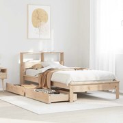 vidaXL Κρεβάτι Βιβλιοθήκη Χωρίς Στρώμα 75x190 εκ Μασίφ Ξύλο Πεύκο
