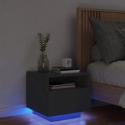 Κομοδίνο με Φώτα LED Μαύρο 40 x 39 x 37 εκ. - Μαύρο