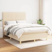 ΚΡΕΒΑΤΙ BOXSPRING ΜΕ ΣΤΡΩΜΑ ΚΡΕΜ 140X190 ΕΚ. ΥΦΑΣΜΑΤΙΝΟ 3142494