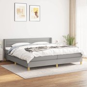 ΚΡΕΒΑΤΙ BOXSPRING ΜΕ ΣΤΡΩΜΑ ΑΝΟΙΧΤΟ ΓΚΡΙ 200X200 ΕΚ. ΥΦΑΣΜΑΤΙΝΟ 3130377