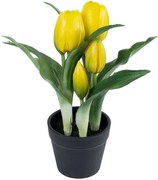 Τεχνητό Φυτό Tulip 21093 Φ22x23cm Yellow GloboStar Πολυαιθυλένιο