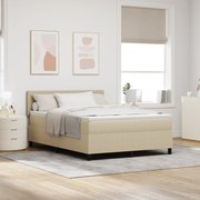 vidaXL Κρεβάτι με Στρώμα Ανοιχτό Πράσινο Γκρι 140x200 εκ. Ύφασμα Κορντούρας
