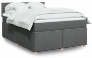 Κρεβάτι Boxspring με Στρώμα Σκούρο Γκρι 160x200 εκ Υφασμάτινο