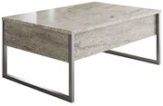 Τραπέζι Σαλονιού Luxe 618BLY1355 90x60x40cm Travertine Beige-Silver