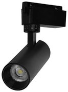 S-40014 Μονοφασικό Bridgelux COB LED Μαύρο Φωτιστικό Σποτ Ράγας 10W 230V 1250lm 30° Φυσικό Λευκό 4500k Globostar-S-40014-Μαύρο S-40014