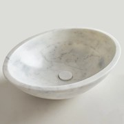 Fossil Mica Marble DR55-300 Επιτραπέζιος Μαρμάρινος Νιπτήρας Carrara Nuovo 55x41εκ.