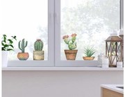 Αυτοκόλλητα για Τζάμι Κάκτοι Cactus S 69001 Ango Dalber-69001-Πράσινο 69001