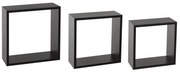 Ράφια Τοίχου (Σετ 3τμχ) F-V Black 138957A
