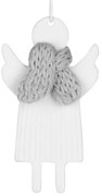 Στολίδι Χριστουγεννιάτικο Winter Friends Angel RD0092142 4,5x10,5cm White-Grey Raeder