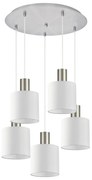 SE21-NM-4-5NM-SH1 ADEPT TUBE Nickel Matt Pendant White Fabric Shade+ HOMELIGHTING 77-8419