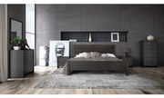 Savvidis Furniture  Σετ Κρεβατοκάμαρας 6τμχ (κρεβάτι για στρώμα 150x200, 2 κομοδίνα, τουαλέτα,κολώνα και καθρέφτης) N45Δ Βέγκε Μελαμίνη / Τεχνόδερμα BEST-8080326