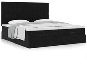 Οθωμανικό κρεβάτι με στρώματα Μαύρο 200x200cm Velvet