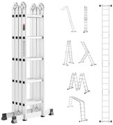 VEVOR Multi-Purpose Folding Ladder 7-in-1 5 Step 19ft Reach Height Metal