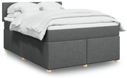 ΚΡΕΒΑΤΙ BOXSPRING ΜΕ ΣΤΡΩΜΑ ΣΚΟΥΡΟ ΓΚΡΙ 140X190 ΕΚ. ΥΦΑΣΜΑΤΙΝΟ 3286669