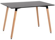 DINING TABLE MINIMAL  BLACK MDF-BEECH WOOD LEGS IN NATURAL COLOR 120Χ60X74Hcm.