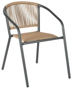Πολυθρόνα Στοιβαζόμενη Patty Ε2391,1 54x69x73cm Anthracite-Natural