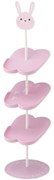 Παπουτσοθήκη Παιδική Bunny YMZK7962 18x18x67cm Pink-White Ατσάλι,Πολυπροπυλένιο