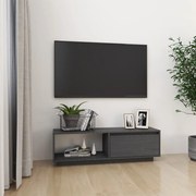 Έπιπλο Τηλεόρασης Γκρι 110 x 30 x 33,5εκ από Μασίφ Ξύλο Πεύκου - Γκρι
