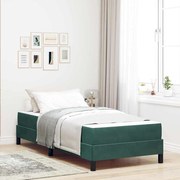 vidaXL Κρεβάτι box spring με στρώμα Σκούρο Πράσινο 90 x 190 cm Βελούδο