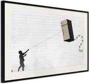 Αφίσα - Banksy: Fridge Kite - 45x30 - Μαύρο - Με πασπαρτού