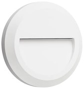 LED WALL ROUND LUMINAIRE WHITE 230V AC IP65 1.5W 3000K 100LM RA80 - 3000K - SLIM02NW