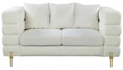 WOODWELL Ε9600,21MORRIS Καναπές 2Θέσιος Σαλονιού - Καθιστικού, Ύφασμα Teddy Άσπρο 160x84x76cm Ε9600,21