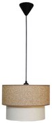Φωτιστικό Οροφής 14-0280 1/Ε27 Φ30/25x95cm Αμπαζούρ Brown-Cream Heronia Μέταλλο,Ύφασμα