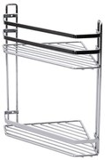 Estia Εταζέρα Elegant Μεταλλική Γωνιακή 2 Θέσεων 32x28x18cm Χρωμίου 02-6457