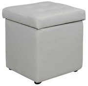 Σκαμπω Με Αποθηκευτικο Χωρο Pu Λευκο Cube Hm224.02 Τεχνόδερμα