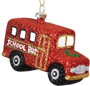 Κρεμαστό Χριστουγεννιάτικο Στολίδι Σχολικό Λεωφορείο 10x7cm 176485