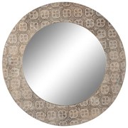 Τοίχο καθρέφτη DKD Home Decor Λευκό Καφέ Mandala Ινδός Μαρινάτος 76 x 4 x 76 cm