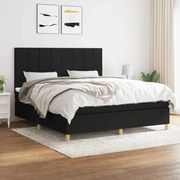 vidaXL Κρεβάτι Boxspring με Στρώμα Μαύρο 160x200 εκ. Υφασμάτινο