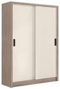 Ντουλάπα Δίφυλλη VANITY Συρόμενη Εκρού/Καρυδί MDF 120x60x200cm