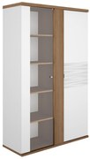 Insi Otello βιτρίνα με δυο πόρτες 110x45x178εκ. Helvezia Oak / Λευκό  014.GM72