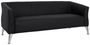 Καναπές Τριθέσιος KIANA με PU Μαύρο 180x75x71 εκ. 180x75x71 εκ.