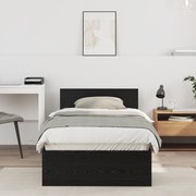 vidaXL Κρεβάτι  με Υποκείμενο Μαύρη Δρυς 90x200 cm Επεξεργασμένο Ξύλο